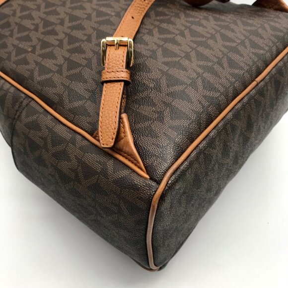 Michael Kors Brown Coated Canvas  Medium Abbey Backpack main image 4